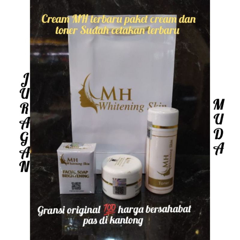 Image of (NEW PAKAI BARCODE ALL IN 1)Paket Cream MH Whitening skin care/pemutih glowing #0