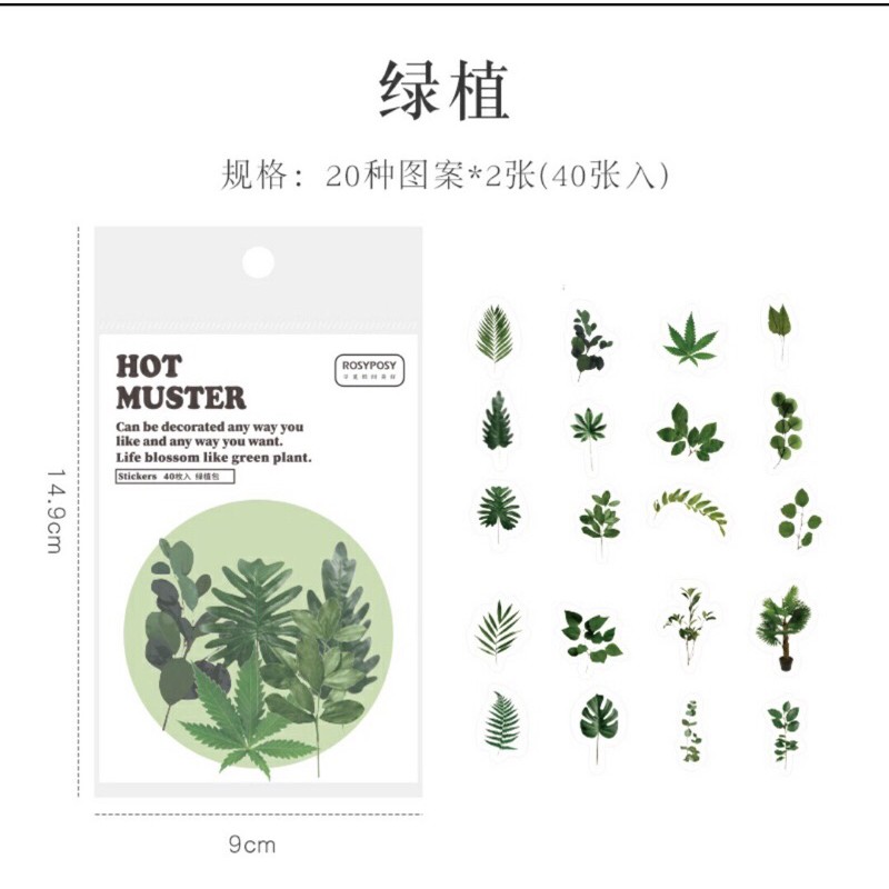 

(SHARING!! 5pcs) PET stickers plant for journal stationery supplies/ DIY Bullet Journal