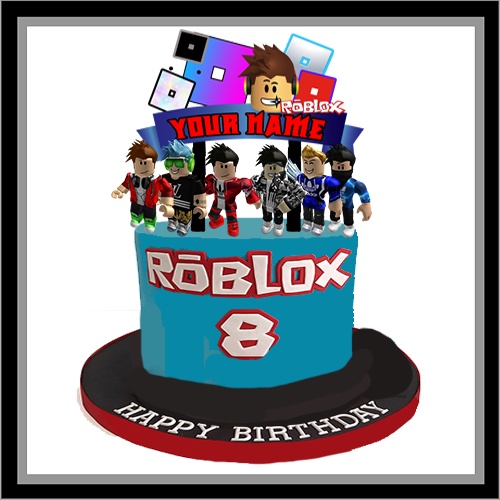 CUSTOM TOPPER CAKE HAPPY BIRTHDAY / ULANG TAHUN ROBLOX