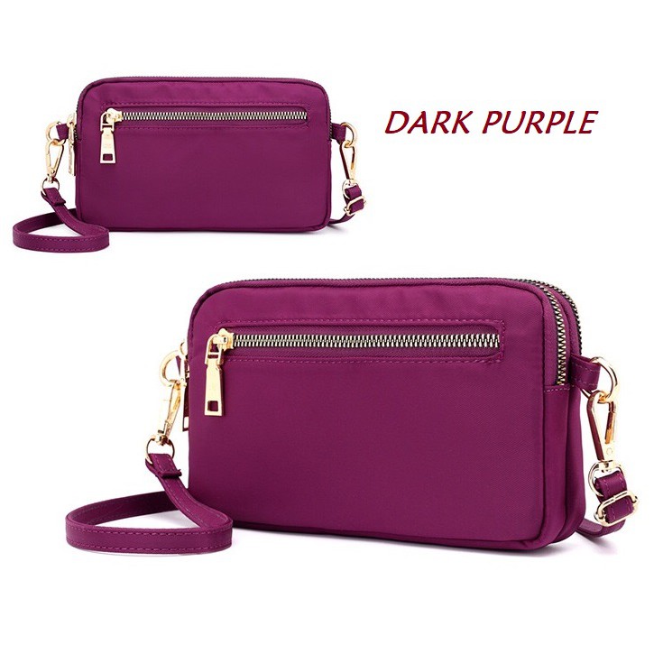 Tas Selempang Nylon Wanita Import Double Compartment - DX407