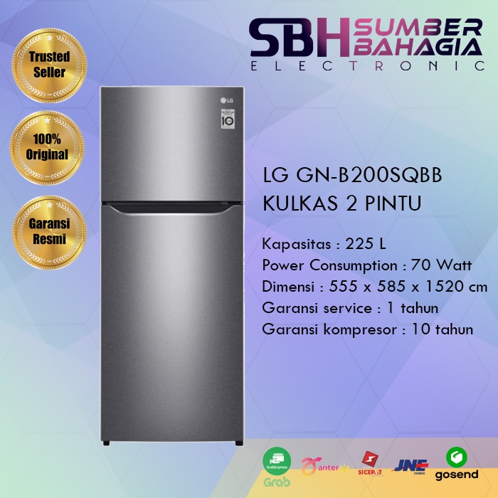 LG GN-B200SQBB KULKAS 2 PINTU (NEW) (KHUSUS BANDUNG)