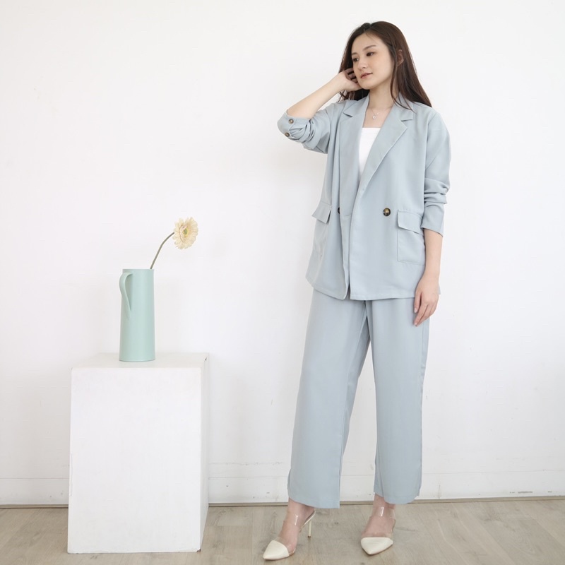 MSMO Set Long Blazer Culotte / Set Wanita / Setelan Wanita / Blazer Wanita / Set Blazer-2