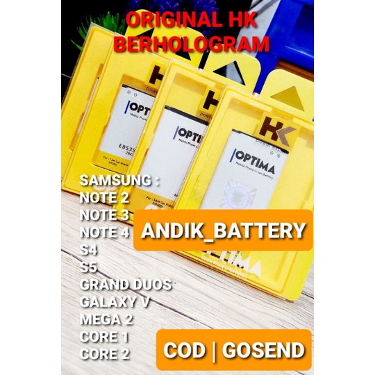 BATERAI SAMSUNG NOTE 3 NOTE 2 S4 S5 GRAND DUOS V NOTE 4 MEGA 2 CORE 1 2 DOBEL POWER HK