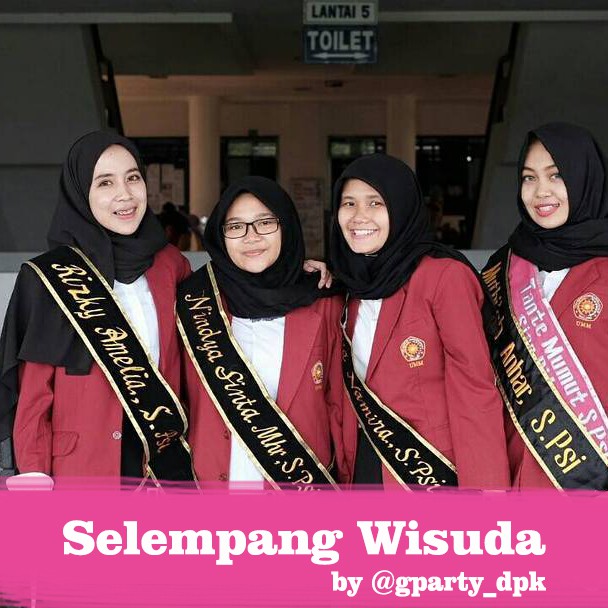 Selempang Wisuda Bordir Gelar Nama Custom / Slendang Wisuda / Sash Wisuda / Salempang Wisuda Untuk K