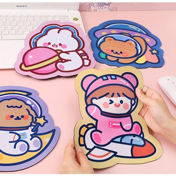 Mouse Pad Anti Slip Motif Kartun Beruangkelinci Lucu Untuk Dekorasi Rumahkantor