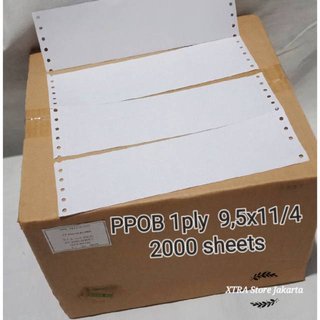

Kertas PPOB 1ply 9.5x11dibagi 4 isi 2000set