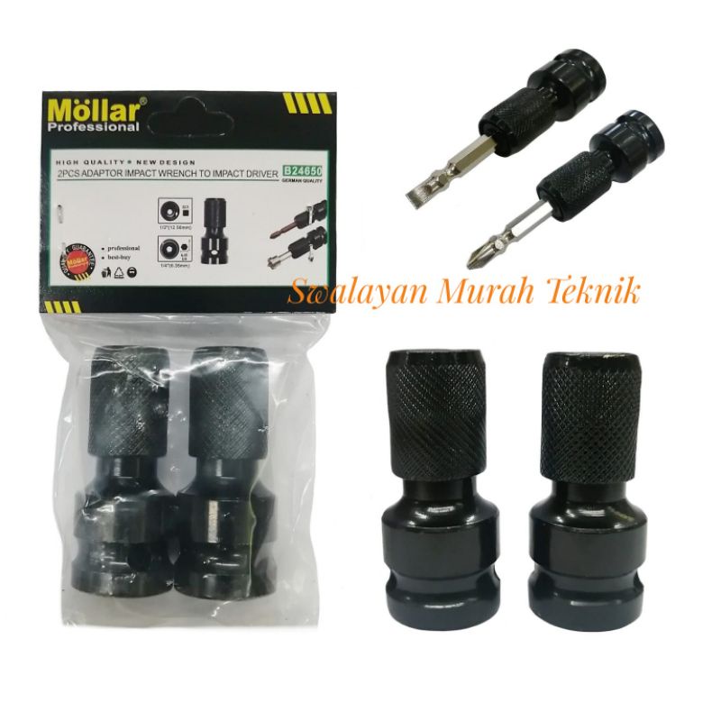 Adaptor Impact Wrench To Screwdriver Mollar B24650 Converter Bor Obeng