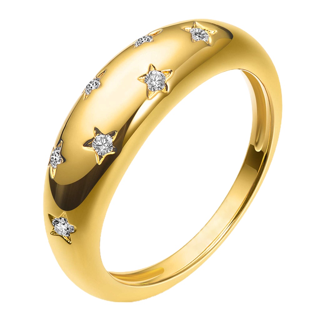 Hu Hu Hu Hu Hu Alat Bantu Pasang Kacamata♡ Cincin Tunangan Stylish Motif Bintang Bahan Alloy Untuk Wanita