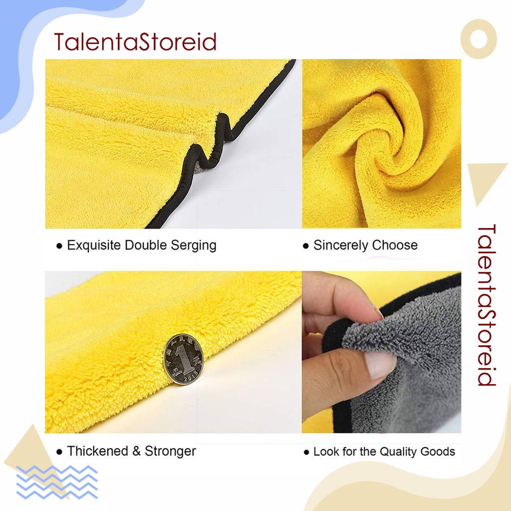 Kain Lap Tangan Microfiber Serbaguna 2 Sisi Lap Microfiber Lembut 2 Warna Anti Lecet Serbaguna