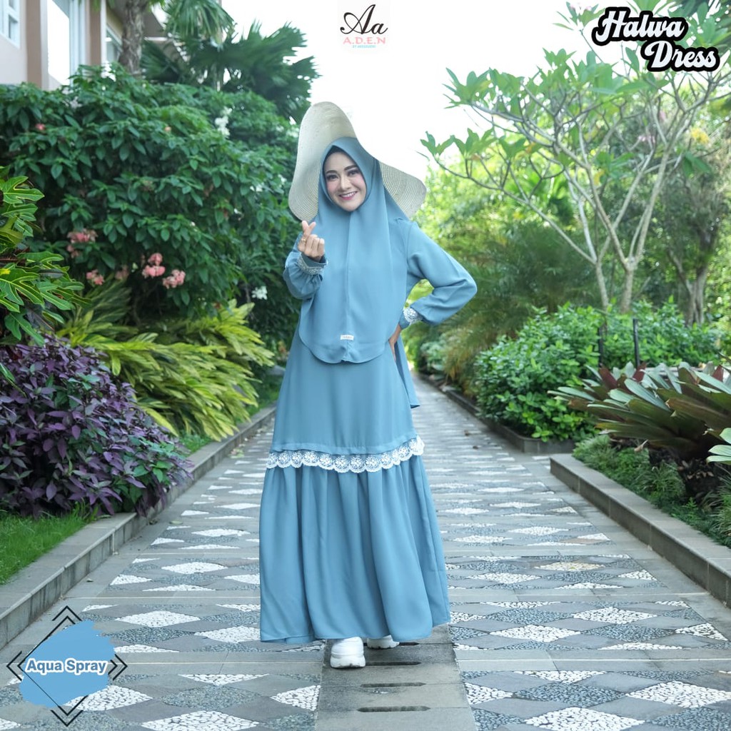ADEN ORIGINAL HALWA DRESS SET GAMIS DEWASA FASHION MUSLIM TERBARU 2020