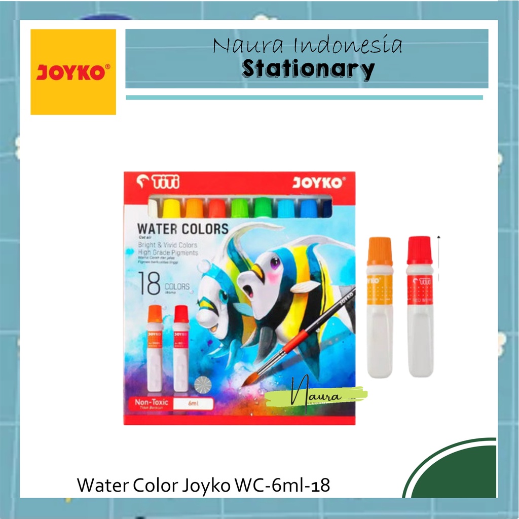 

WATER COLOR JOYKO WC-6ML-18 18 WARNA | JOYKO 18 WARNA | JOYKO WATER COLOR 18 WARNA