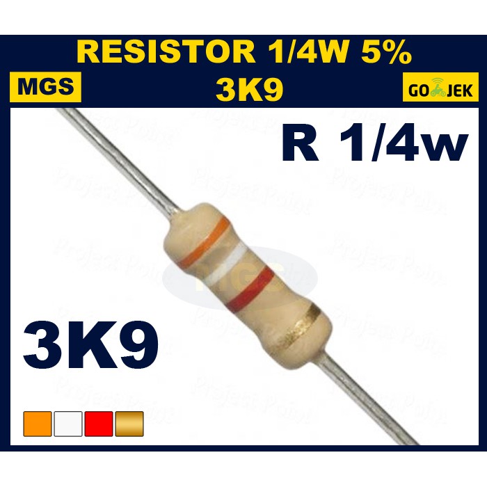 Resistor 1/4w 3K9 5% 1000PCS