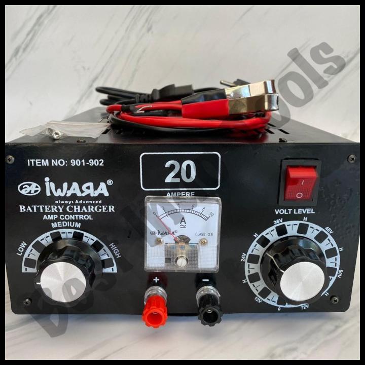 BATTERY CHARGE IWARA 60 A AMPERE CAS BATERAI CHARGER AKI MOTOR MOBIL