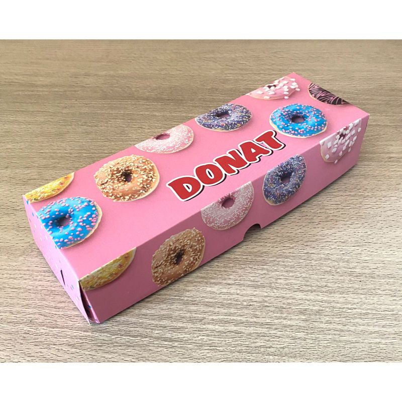 

[BISA COD] Kardus Donat isi 3 Pink / dus box donat isi 3