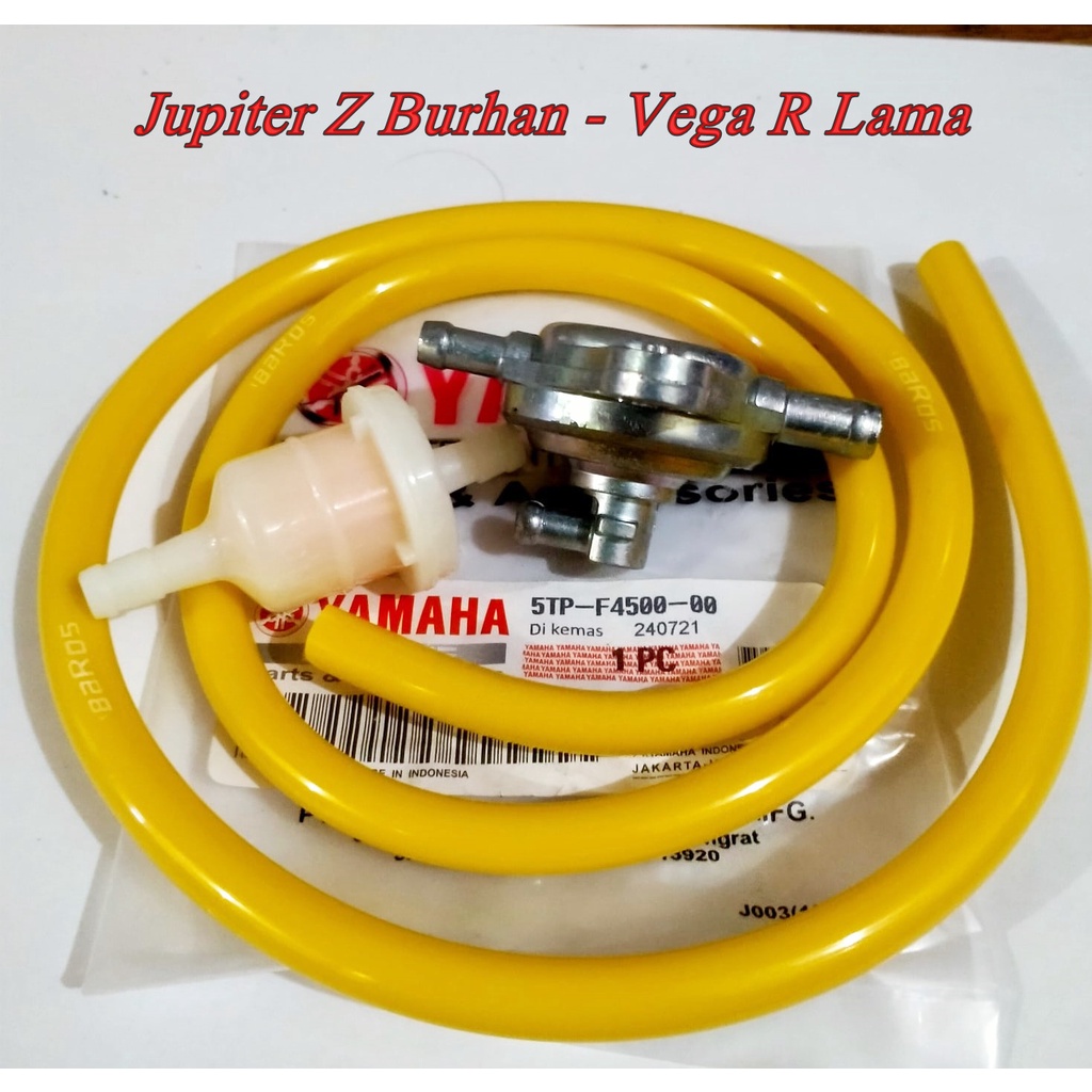 Sepaket Kran Jupiter Z Burhan - Vega R Lama +saringan bensin + Selang baros