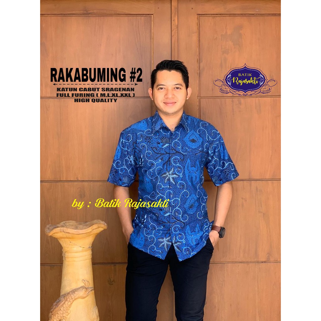 RAKABUMING 2 Kemeja Batik Pria Lengan Pendek Katun Halus FULL FURING Rajasakti