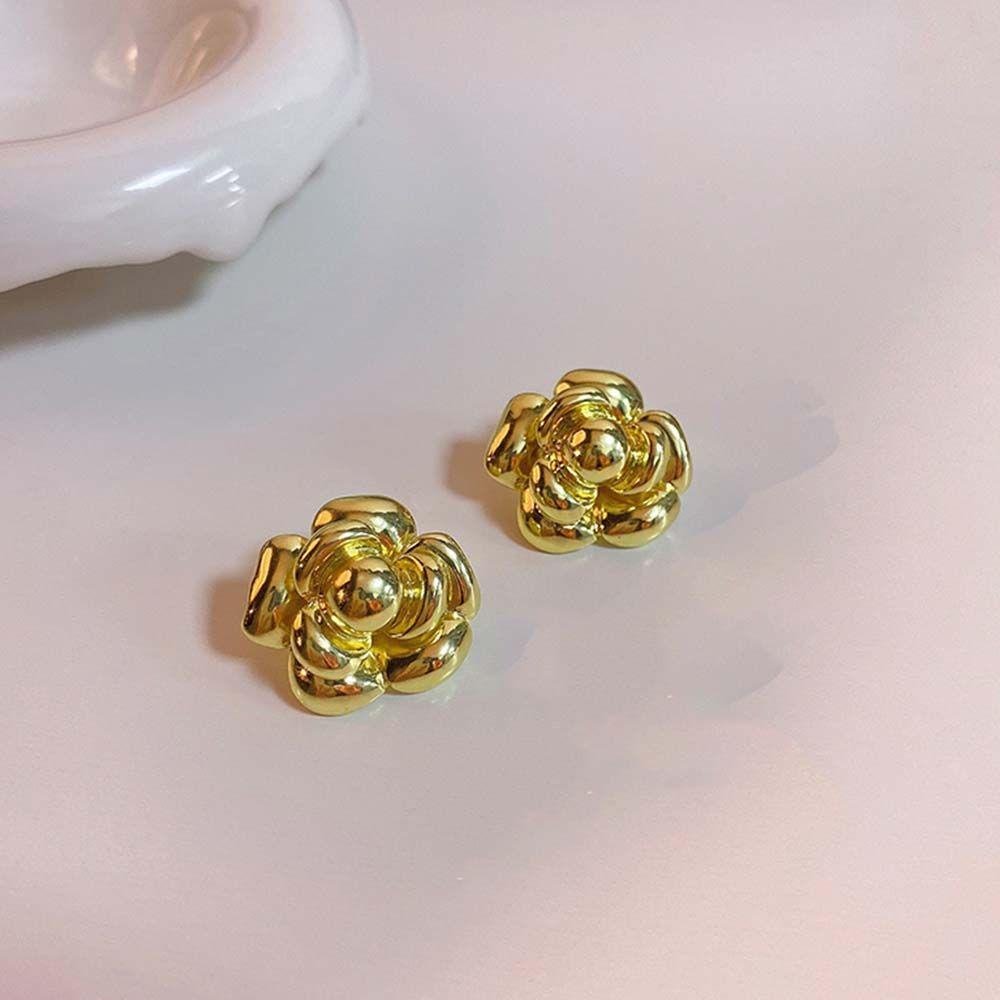 Mxbeauty Anting Wanita Trendi Hadiah Emas Pernikahan Perhiasan Telinga Temperamen Gaya Korea stud Earrings