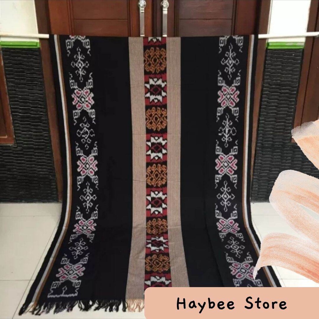 Kaim Tenun Asli Tenunan Troso Jepara Kain meteran warns hitam kombinasi kain batik tumpal bintang ka