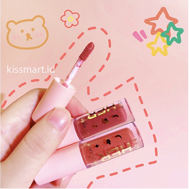 HER Lip Glow Glitter Lipstik Liquid Cair 8 Warna Waterproof Lipstick Dragon Ranee Lipstik Tahan Air dengan Kilauan Glitter yang Menawan XX035