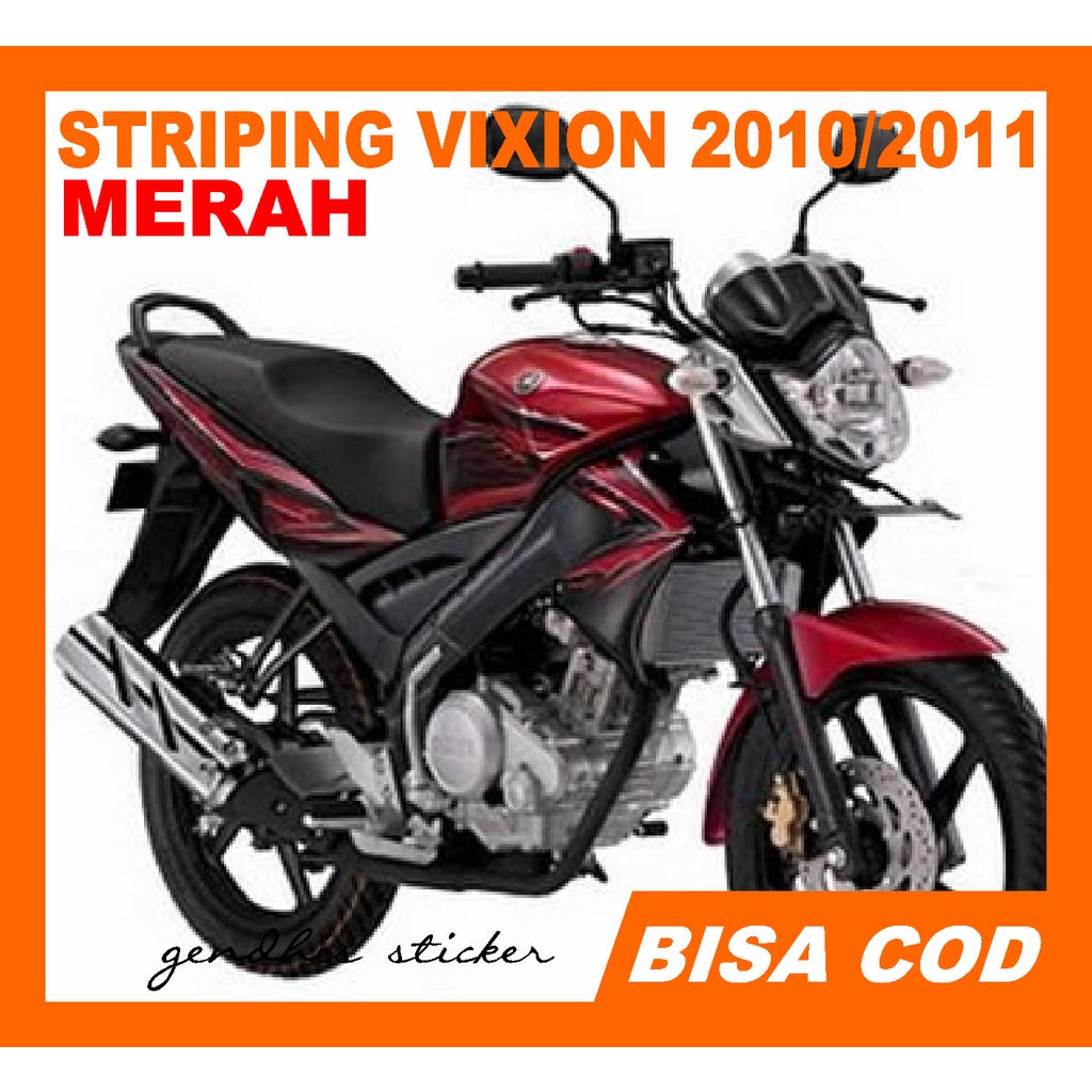 Striping Vixion old 2010 2011 merah hitam