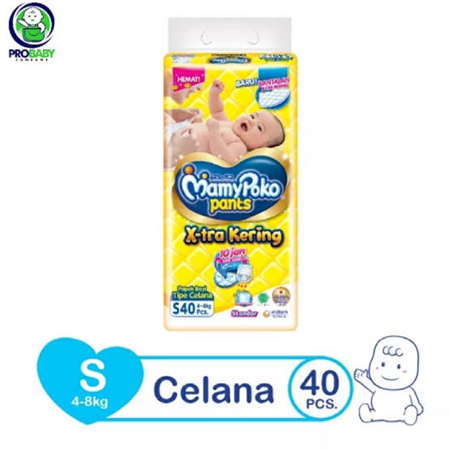 MamyPoko Pants X-tra Kering Ekstra Kering size S-40 NB-44 jual murah karena dapat hadiah