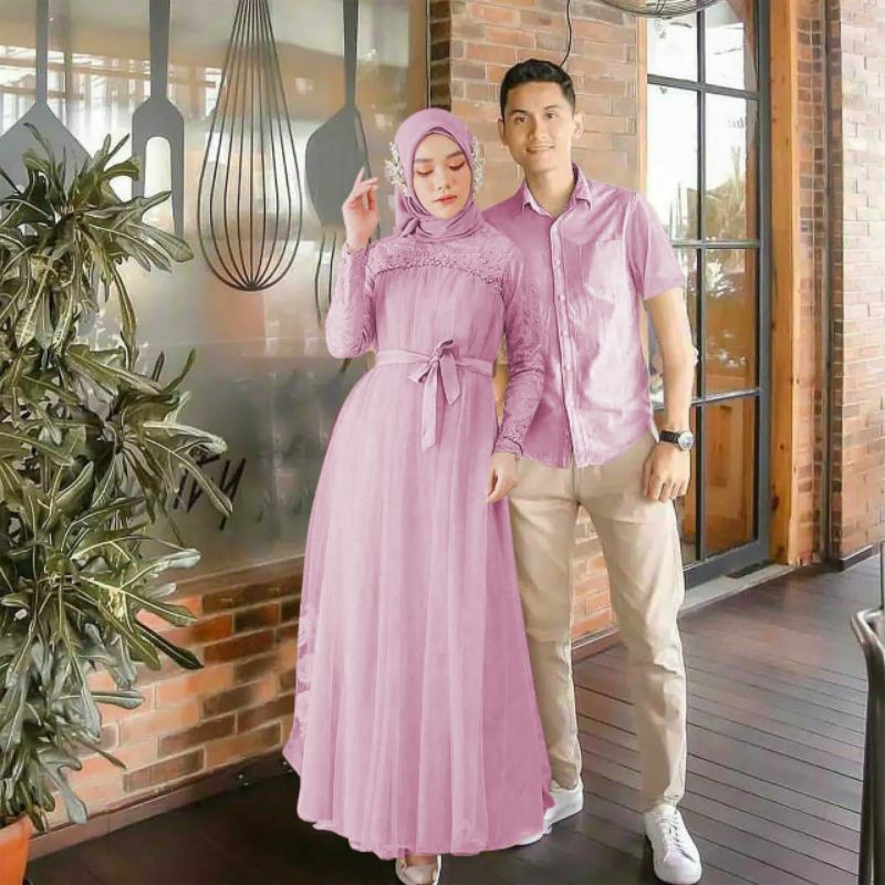 Couple Muslim Gamis Keluarga Kondangan Terbaru Baju Pasangan Kekinian mikayla
