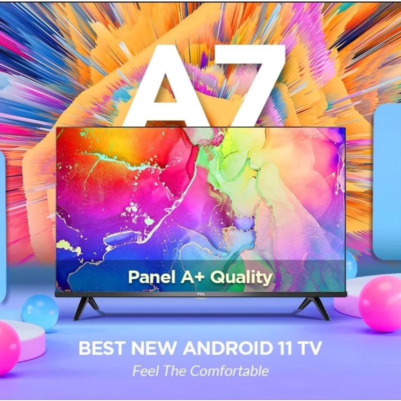 Smart TV Android TCL 32A7 32 Inch Digital Bezelless TV Android 11 Garansi Resmi (MEDAN/LUAR KOTA)