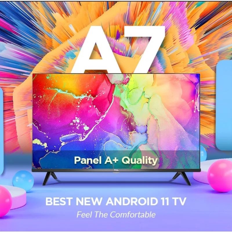 Smart TV Android TCL 32A7 32 Inch Digital Bezelless TV Android 11 Garansi Resmi (MEDAN/LUAR KOTA)