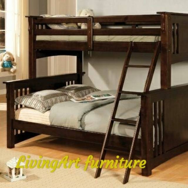 Dipan tingkat kayu jati || tempat tidur tingkat