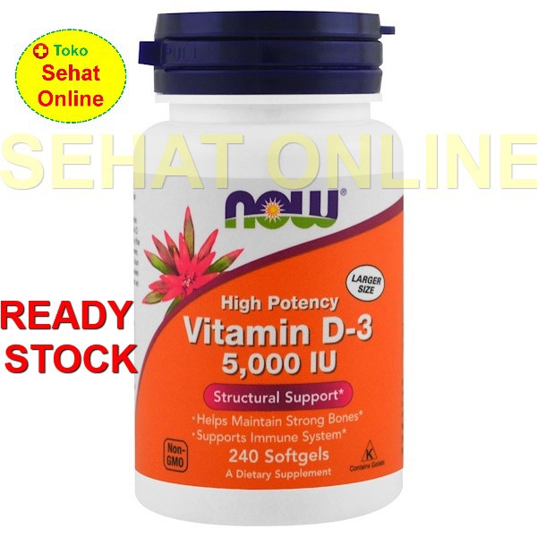 NOW Vitamin D3 5000 IU High Potency 240 Softgels