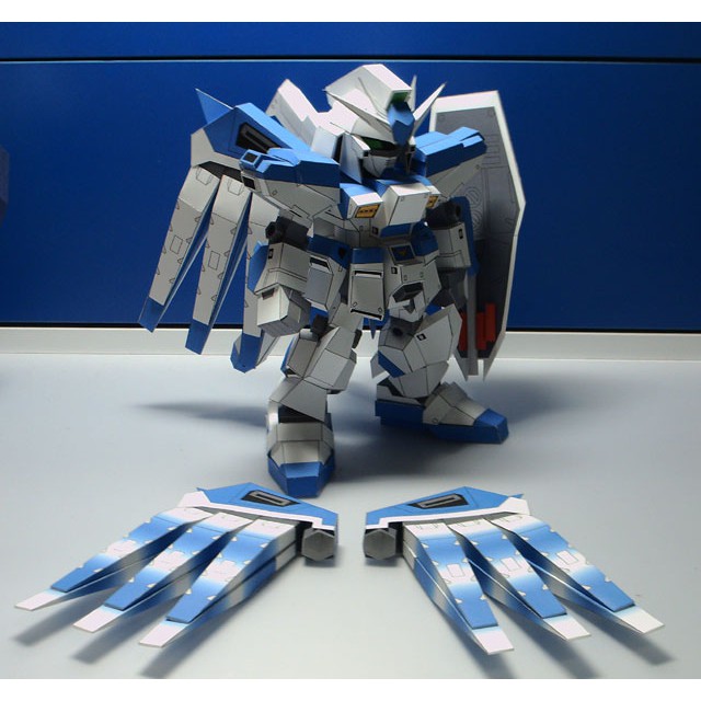 DIY Papercraft Pola Gundam SD RX-93-2 HiNu Jasmine Paper