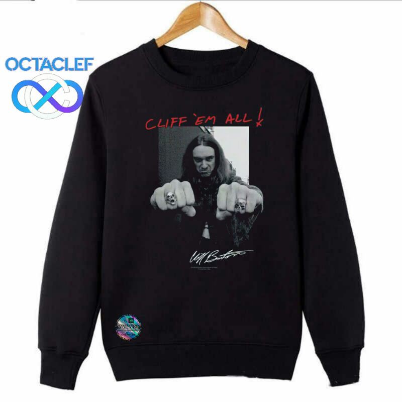 OCTACLEF Crewneck Sweater Seatshirt Jaket Printing DTG Music Band Metallica Unisex Pria Wanita