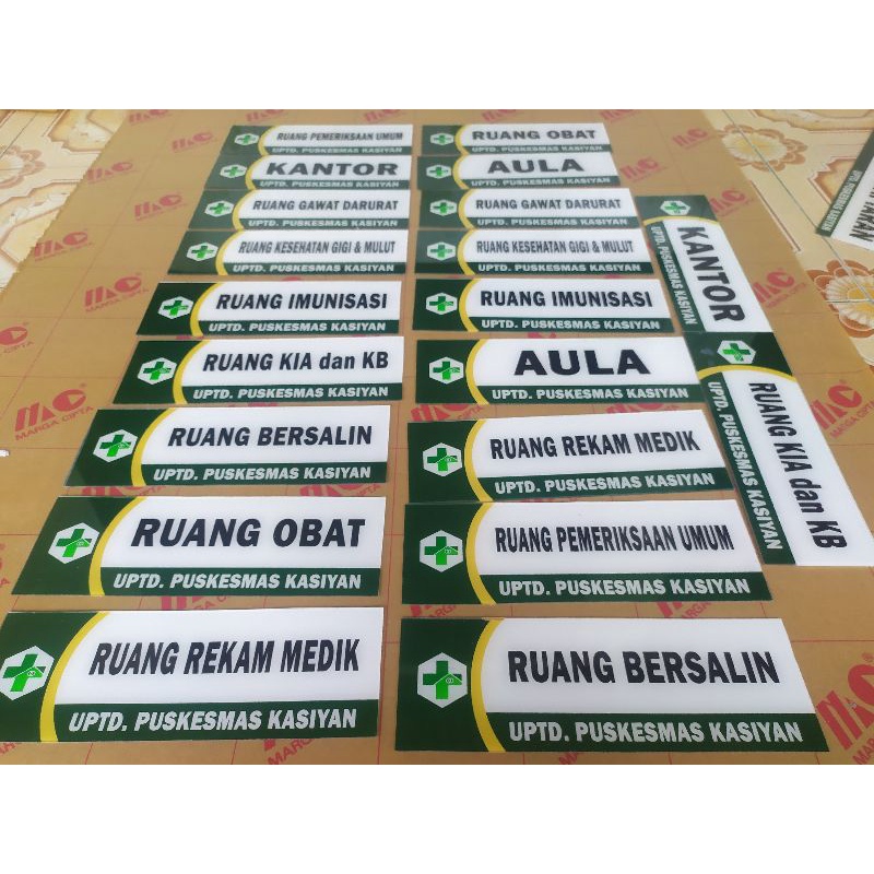 

Papan Nama Ruanga Puskesmas ukuran 10 cm x 30 cm