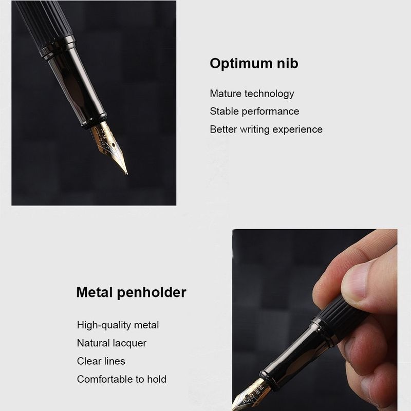 [1Pcs New Arrival Fashion Metal Ink Fountain Pen][Pen Fine 0.5mm Nib Ink Pens]