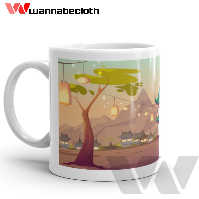 Mug Korea Gelas Korea Cetak Mug Custom Kado Gift Hadiah Souvenir Mug Seoul Mug Korea Art A