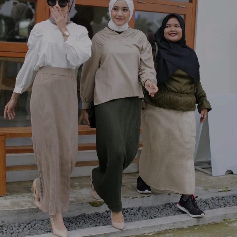 (BEST SELLER) Rok span rajut, rok knit, rok semi rajut premium