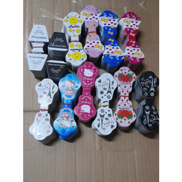 Kertas Label Korea Gantungan Aksesoris Penjepit Plastik/ hangtag kalung / gantungan gelang/ kertas hangtag / hang tag gantung