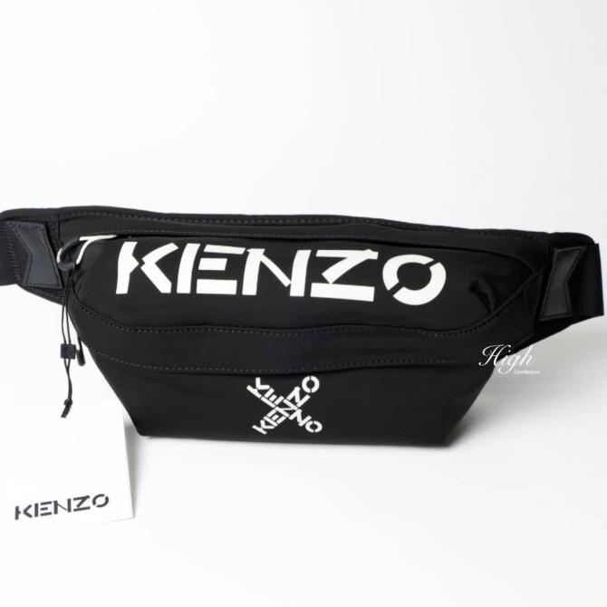 Kenzo Combo Logo Waist Bag Black 100% Authentic