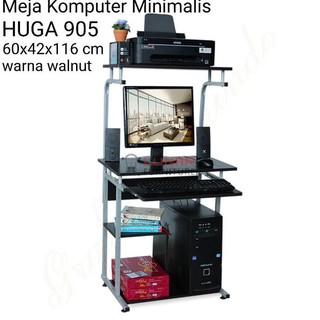 Promo Meja Komputer Minimalis | Huga 905 | Warna Walnut | Merk Lunar Terlaris