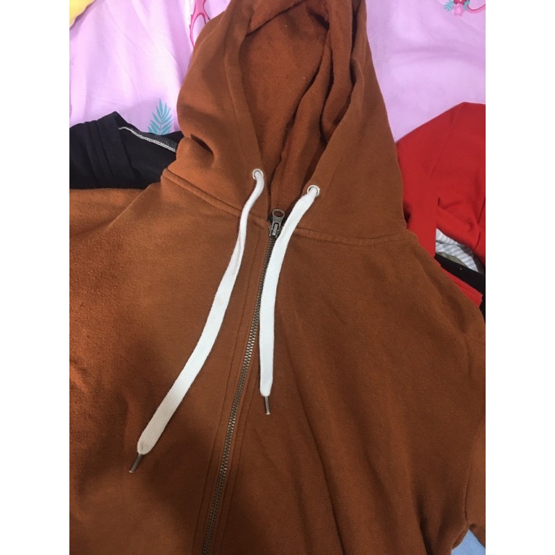preloved forever 21 basic crop hoodie jaket zipper (cek desc)