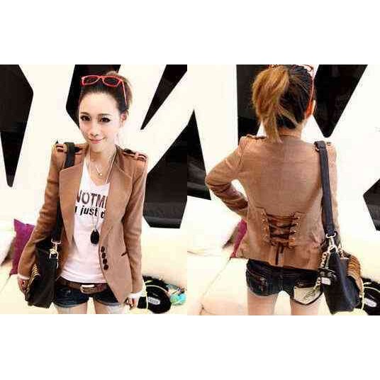 Blazer Lavio Coklat LO blazer wanita babytery coklat