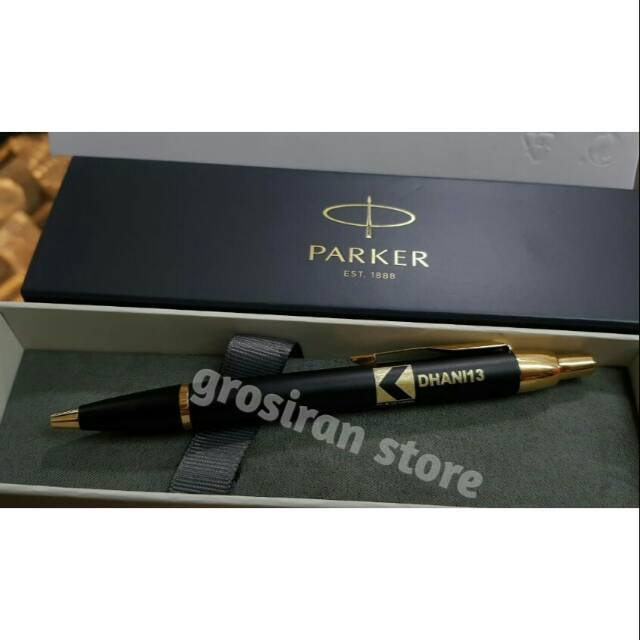 

Pulpen parker OriginaL Custom logo tulisan nama ukir Grafir kado