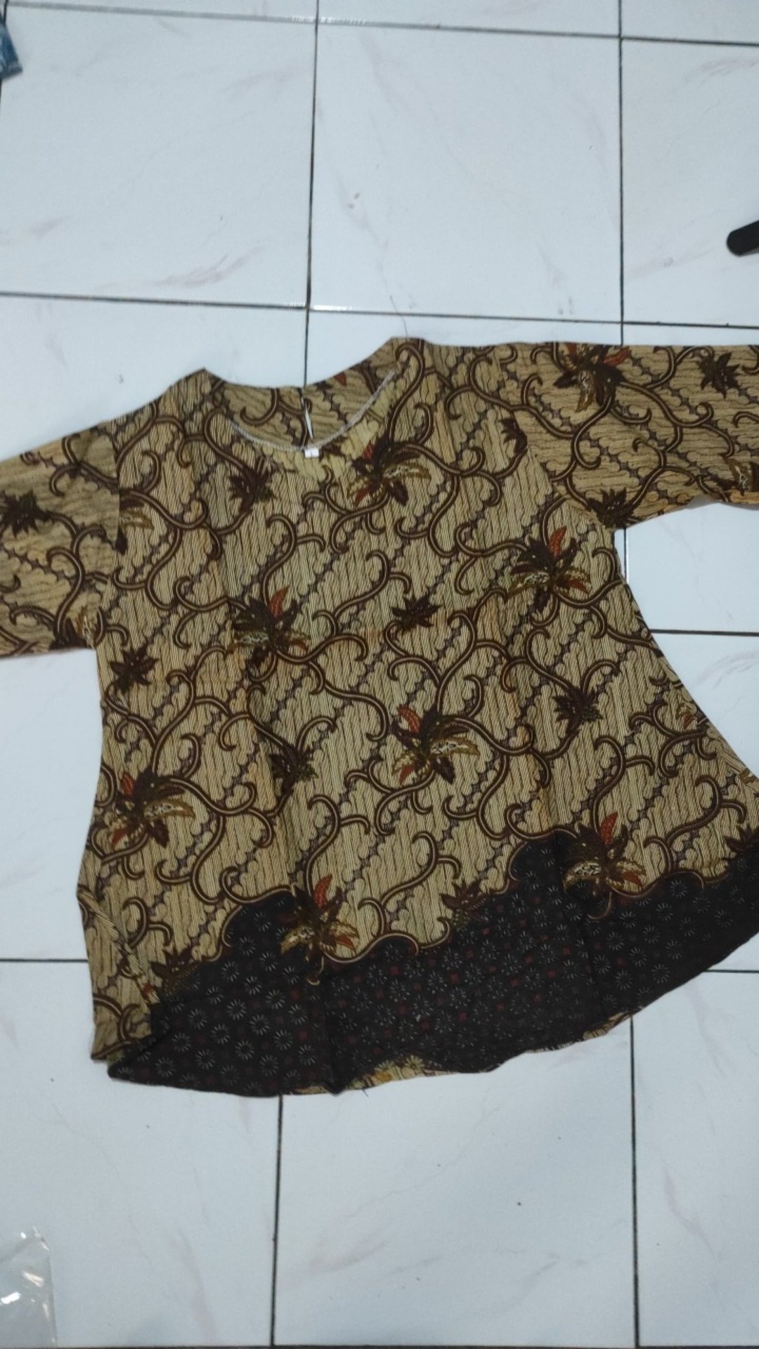 Tey-17 Batik Wanita Asj Sa Hrb026 Kenongo Kemeja Tosca Pendek