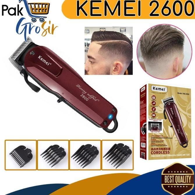 KEMEI KM 2600 ALAT MESIN CUKUR POTONG RAMBUT HAIR CLIPPER CORDLESS
