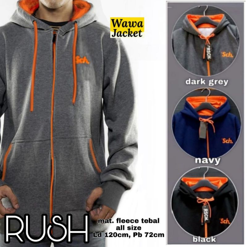 rush jacket jumbo / jaket pria