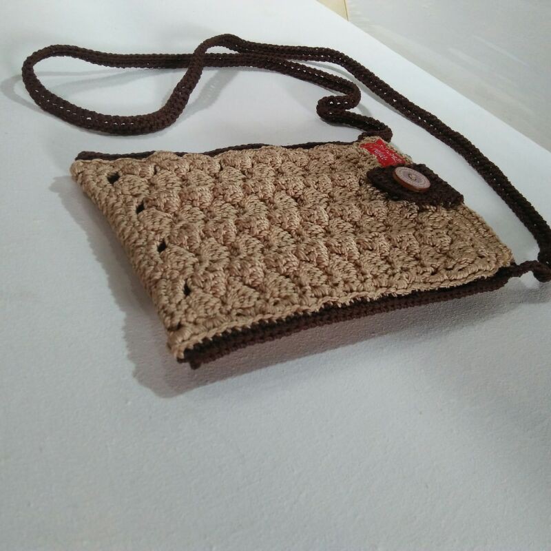 tas rajut hp handmade motif prada