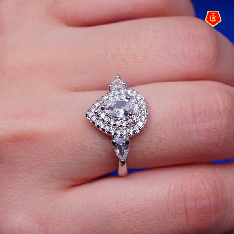 [Ready Stock]Fashion Elegant Pink Moissanite Women's Ring