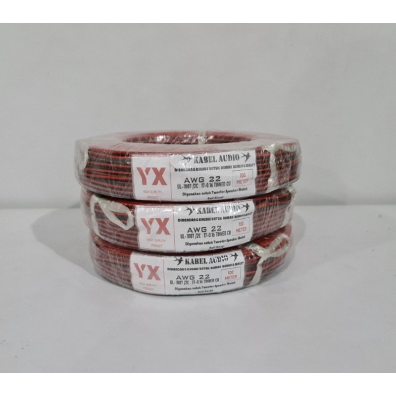 Kabel AWG 22 untuk Tweeter Speaker Walet panjang 100 meter / kabel audio walet / kabel walet /audax 