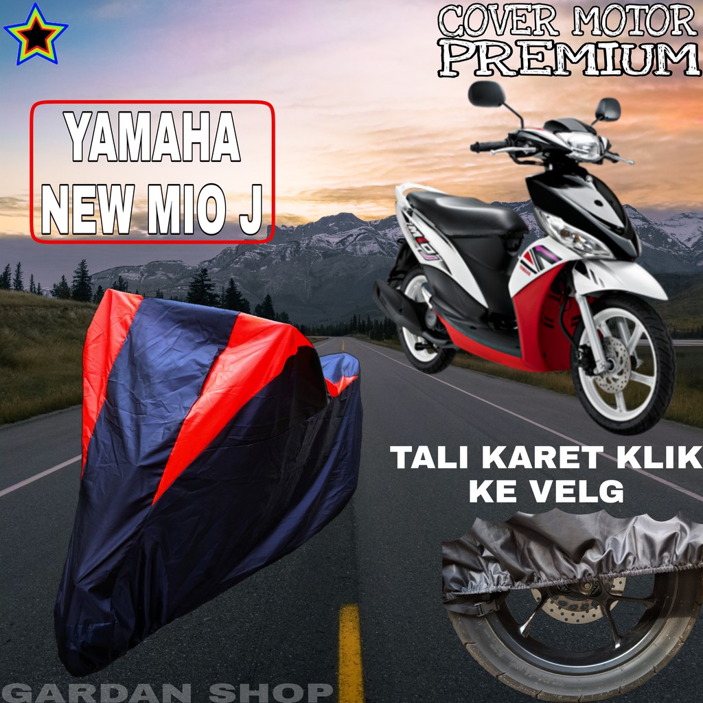 Sarung Motor YAMAHA NEW MIO J Hitam MERAH Body Cover Penutup Pelindung Motor Mio J PREMIUM