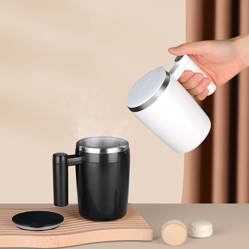 USB Charge Self Stirring Magnetic Mug Automatic Electric Stainless Steel Coffee Mixing Cup Smart Mixer Thermal Cup 380ml